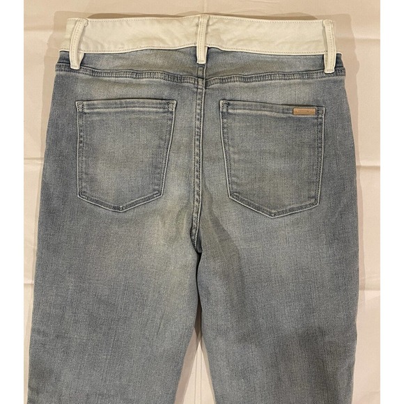 Womens White House Black Market Jean Two Toned Crop 4 Straight Leg High Rise - Picture 5 of 10